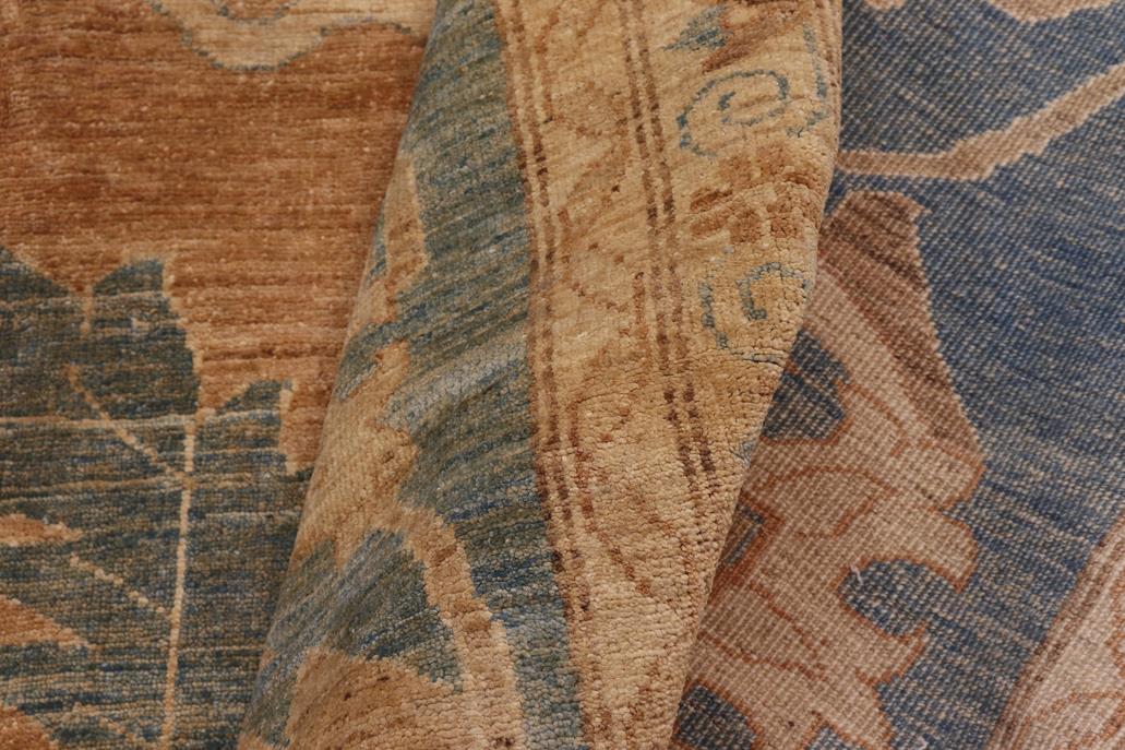 handmade Traditional Kafkaz Chobi Ziegler Rust Teal Blue Hand Knotted RECTANGLE 100% WOOL area rug 13 x 19