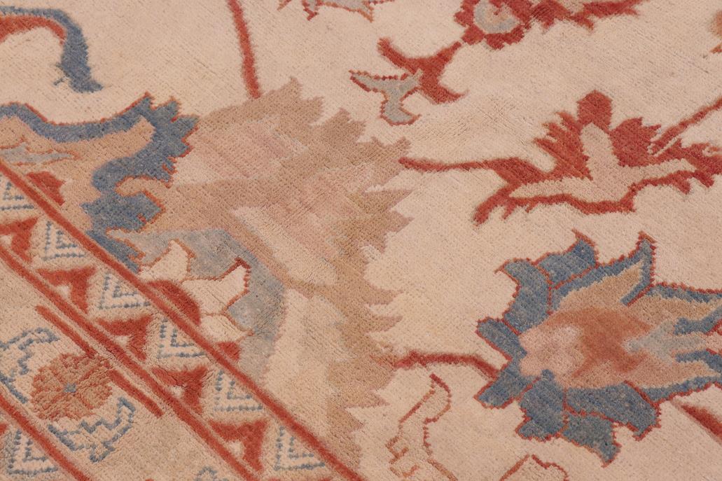 handmade Traditional Kafkaz Chobi Ziegler Ivory Rose Hand Knotted RECTANGLE 100% WOOL area rug 13 x 17