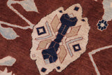 handmade Traditional Kafkaz Chobi Ziegler Brown Lt. Blue Hand Knotted RECTANGLE 100% WOOL area rug 12 x 18