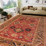 handmade Traditional Kafkaz Chobi Ziegler Rust Olive Green Hand Knotted RECTANGLE 100% WOOL area rug 12 x 18