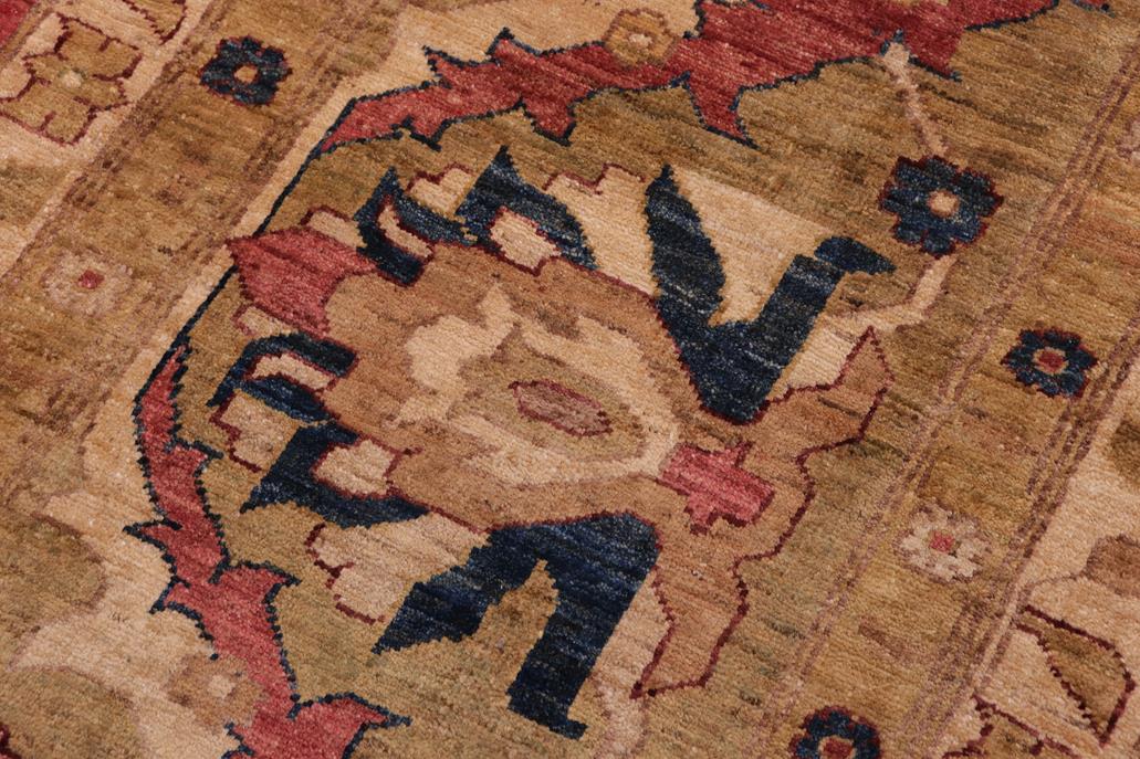 handmade Traditional Kafkaz Chobi Ziegler Rust Olive Green Hand Knotted RECTANGLE 100% WOOL area rug 12 x 18
