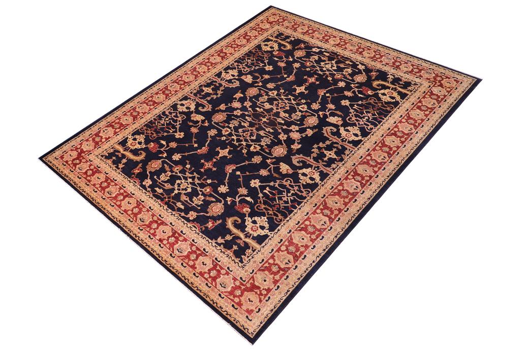 handmade Traditional Kafkaz Chobi Ziegler Blue Red Hand Knotted RECTANGLE 100% WOOL area rug 12 x 16