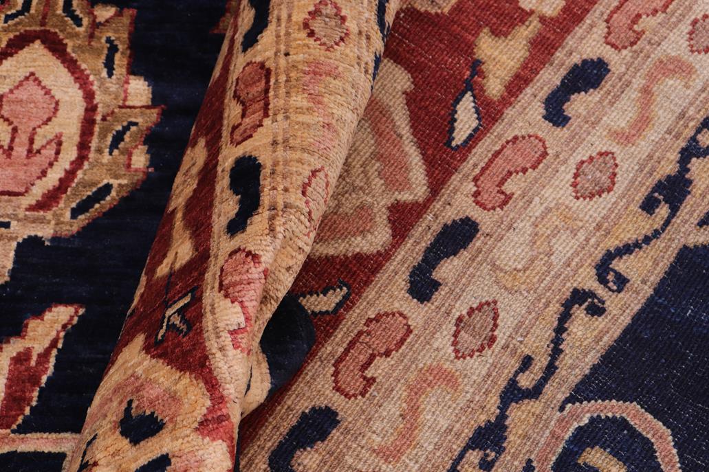 handmade Traditional Kafkaz Chobi Ziegler Blue Red Hand Knotted RECTANGLE 100% WOOL area rug 12 x 16