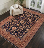 handmade Traditional Kafkaz Chobi Ziegler Blue Rust Hand Knotted RECTANGLE 100% WOOL area rug 13 x 16
