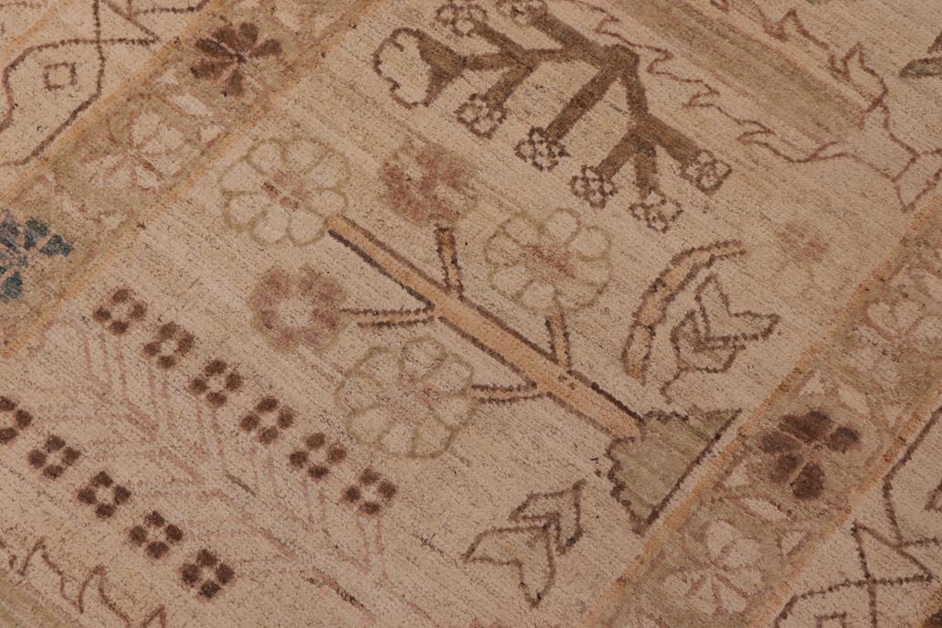 handmade Traditional Kafkaz Chobi Ziegler Lt. Brown Ivory Hand Knotted RECTANGLE 100% WOOL area rug 12 x 14