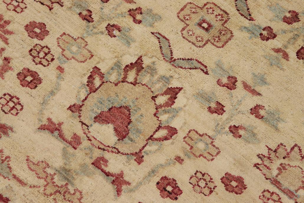 handmade Transitional Kafkaz Chobi Ziegler Tan Red Hand Knotted RECTANGLE 100% WOOL area rug 12 x 19
