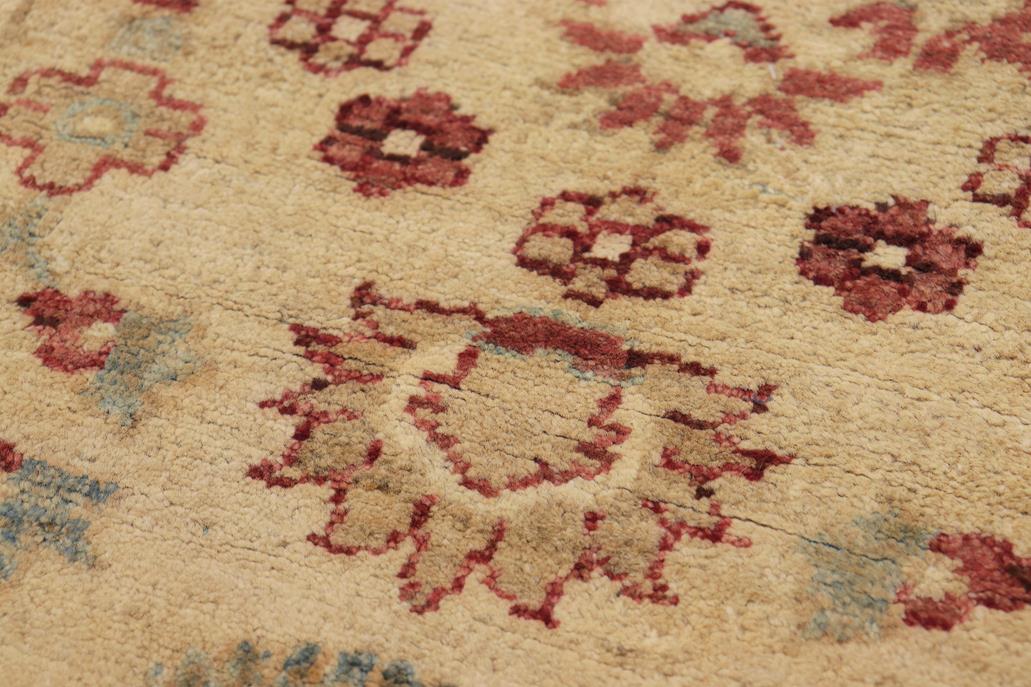 handmade Transitional Kafkaz Chobi Ziegler Tan Red Hand Knotted RECTANGLE 100% WOOL area rug 12 x 19