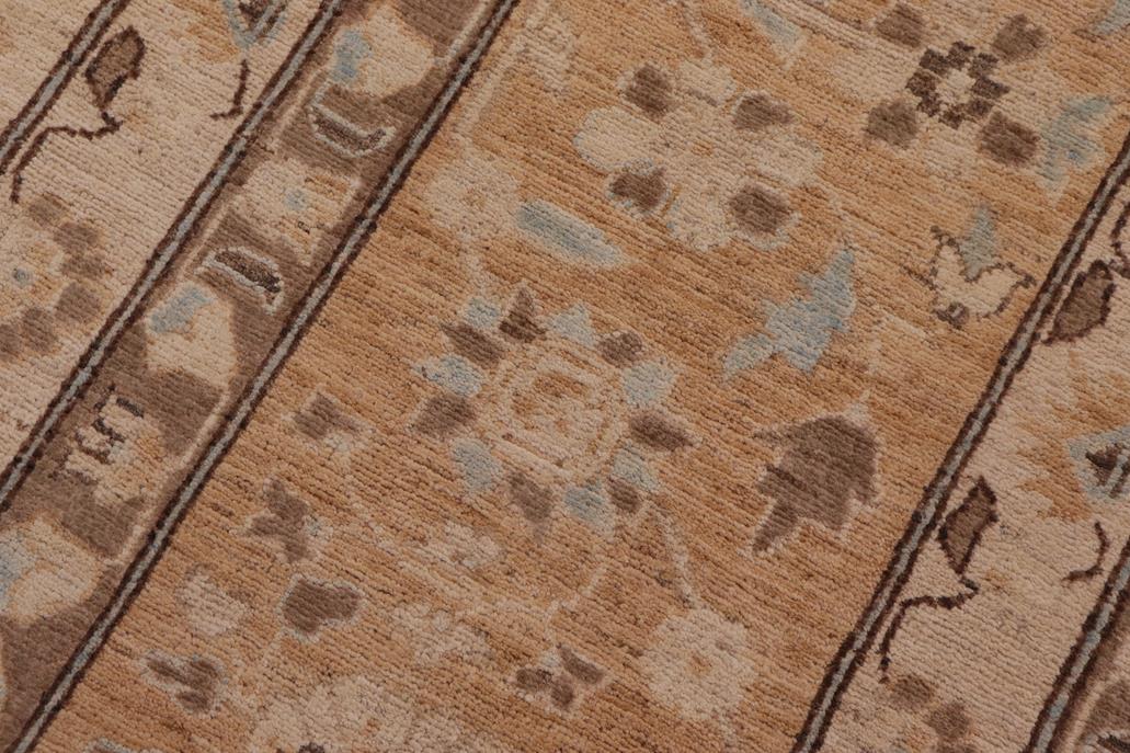 handmade Transitional Kafkaz Chobi Ziegler Ivory Gold Hand Knotted RECTANGLE 100% WOOL area rug 12 x 16