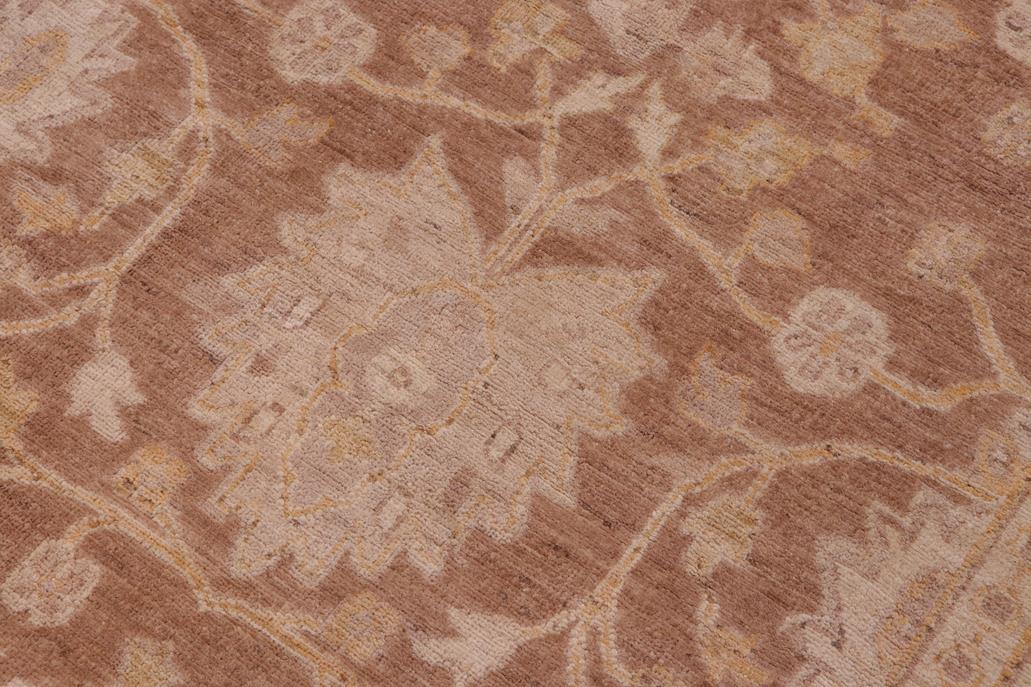 handmade Traditional Kafkaz Chobi Ziegler Brown Tan Hand Knotted RECTANGLE 100% WOOL area rug 12 x 18