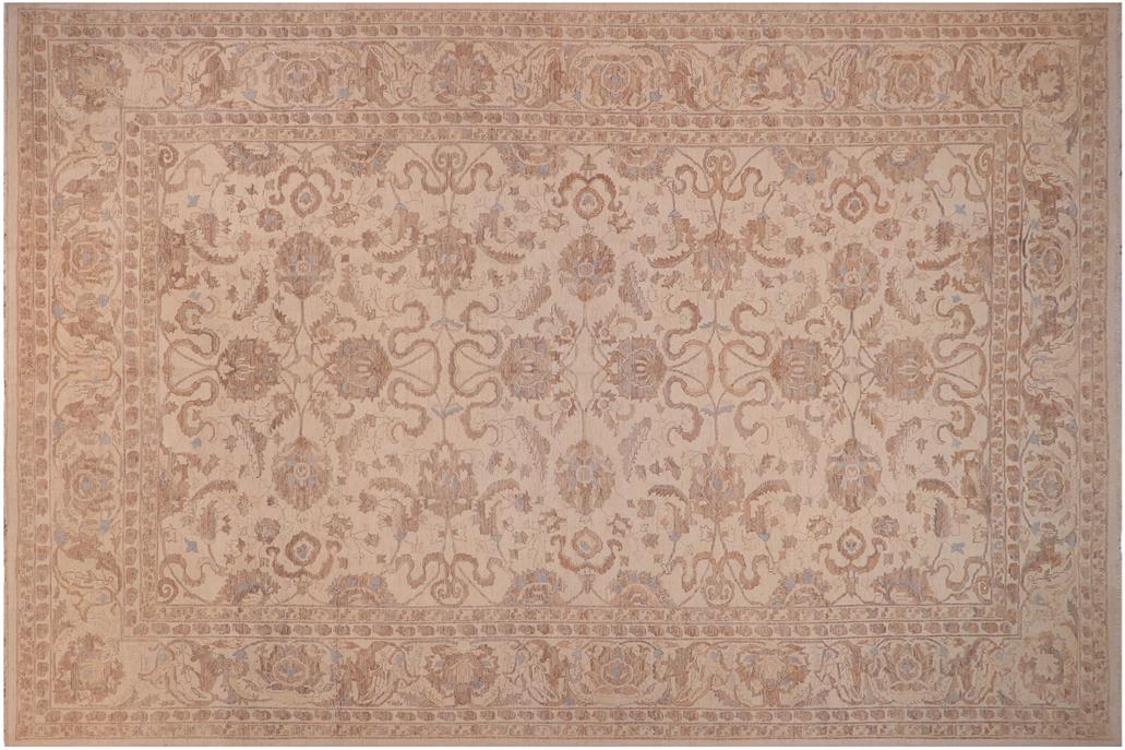 handmade Traditional Kafkaz Chobi Ziegler Ivory Ivory Hand Knotted RECTANGLE 100% WOOL area rug 12 x 18