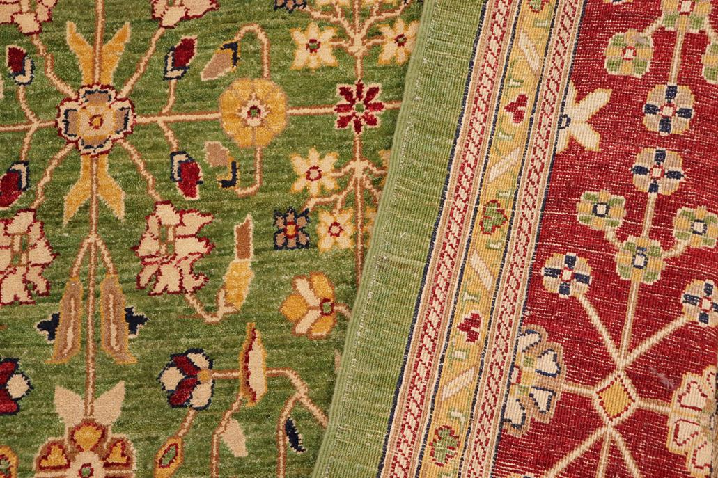 handmade Transitional Kafkaz Chobi Ziegler Green Red Hand Knotted RECTANGLE 100% WOOL area rug 12 x 18