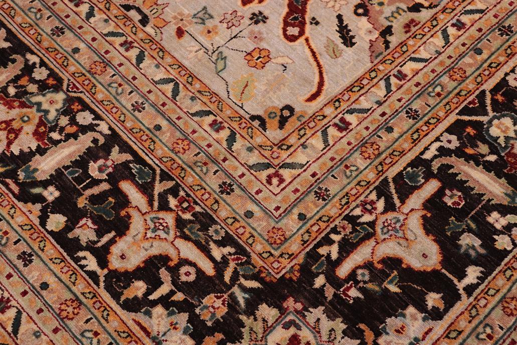 handmade Traditional Kafkaz Chobi Ziegler Gray Brown Hand Knotted RECTANGLE 100% WOOL area rug 12 x 15