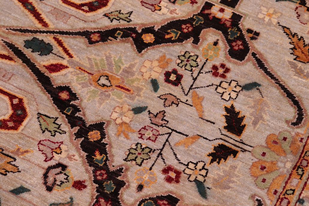 handmade Traditional Kafkaz Chobi Ziegler Gray Brown Hand Knotted RECTANGLE 100% WOOL area rug 12 x 15