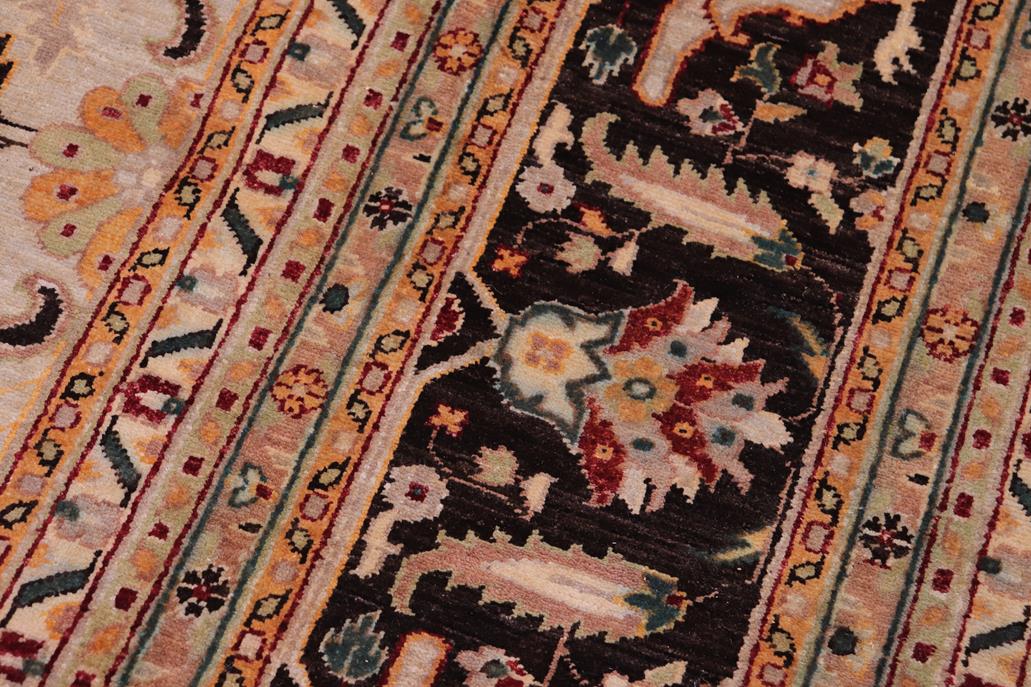 handmade Traditional Kafkaz Chobi Ziegler Gray Brown Hand Knotted RECTANGLE 100% WOOL area rug 12 x 15