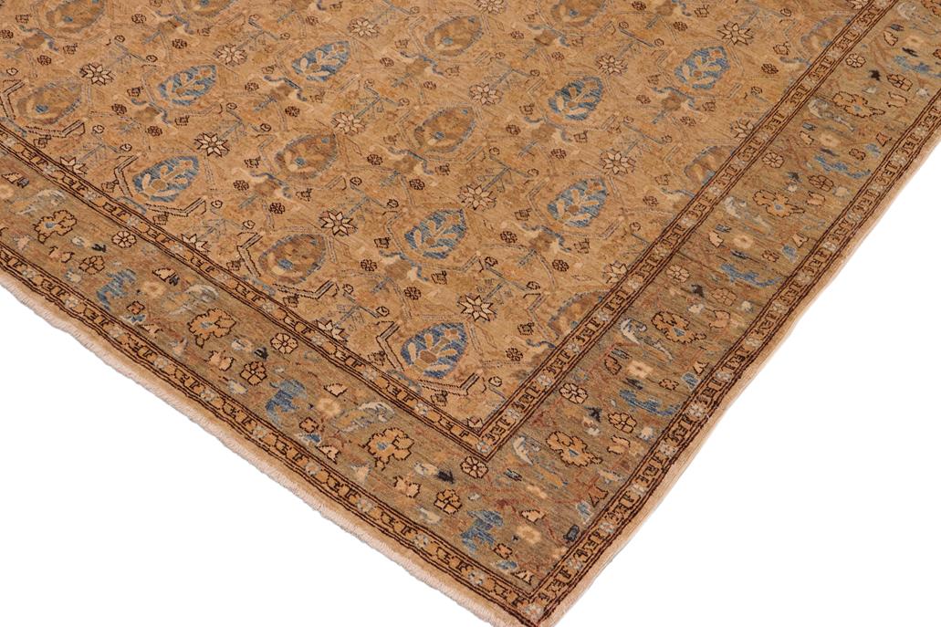 handmade Transitional Kafkaz Chobi Ziegler Tan Green Hand Knotted RECTANGLE 100% WOOL area rug 7 x 10