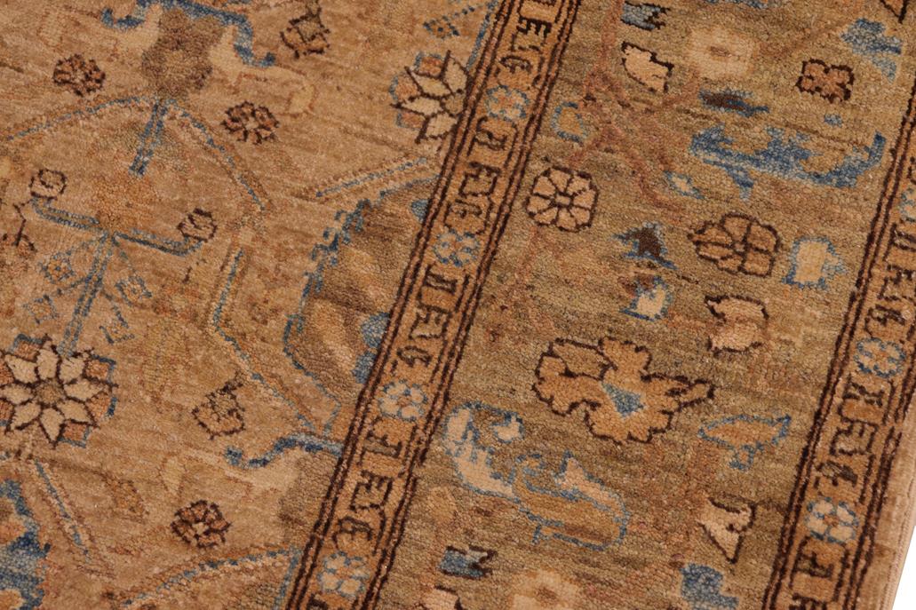 handmade Transitional Kafkaz Chobi Ziegler Tan Green Hand Knotted RECTANGLE 100% WOOL area rug 7 x 10