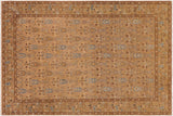 Oriental Ziegler Rima Tan Green Hand-Knotted Wool Rug - 6'10'' x 9'7''