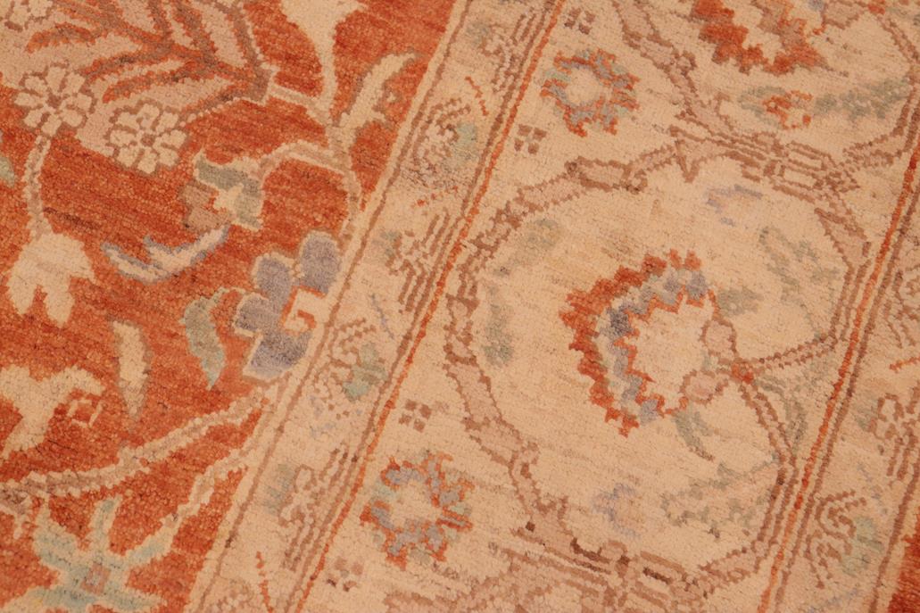 handmade Traditional Kafkaz Chobi Ziegler Rust Beige Hand Knotted RECTANGLE 100% WOOL area rug 6 x 9