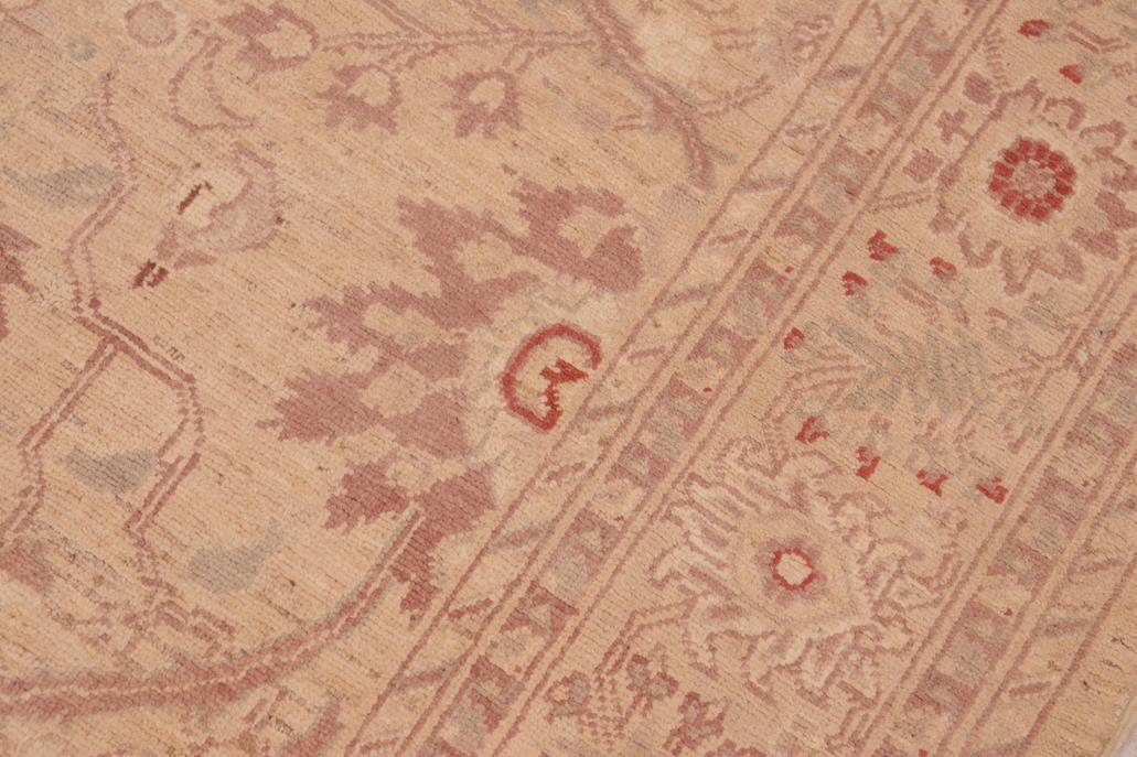 handmade Transitional Kafkaz Chobi Ziegler Tan Brown Hand Knotted RECTANGLE 100% WOOL area rug 6 x 9