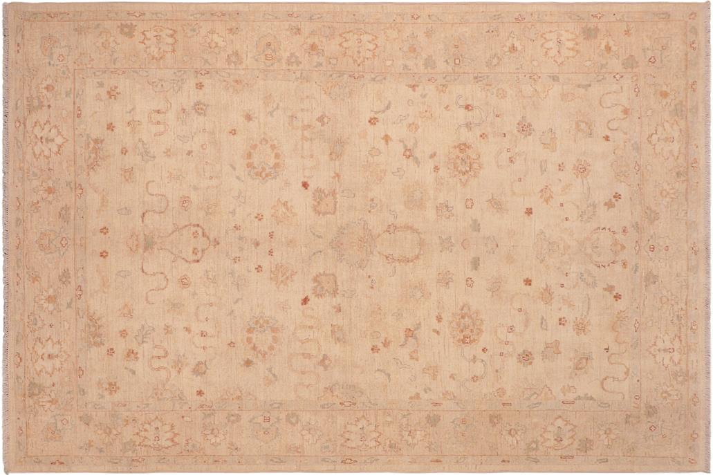 handmade Transitional Kafkaz Chobi Ziegler Beige Brown Hand Knotted RECTANGLE 100% WOOL area rug 6 x 9