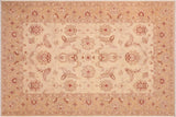 handmade Traditional Kafkaz Chobi Ziegler Beige Gold Hand Knotted RECTANGLE 100% WOOL area rug 6 x 9