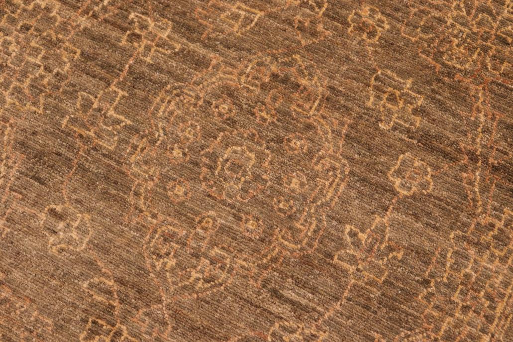 handmade Traditional Kafkaz Chobi Ziegler Brown Gold Hand Knotted RECTANGLE 100% WOOL area rug 6 x 9