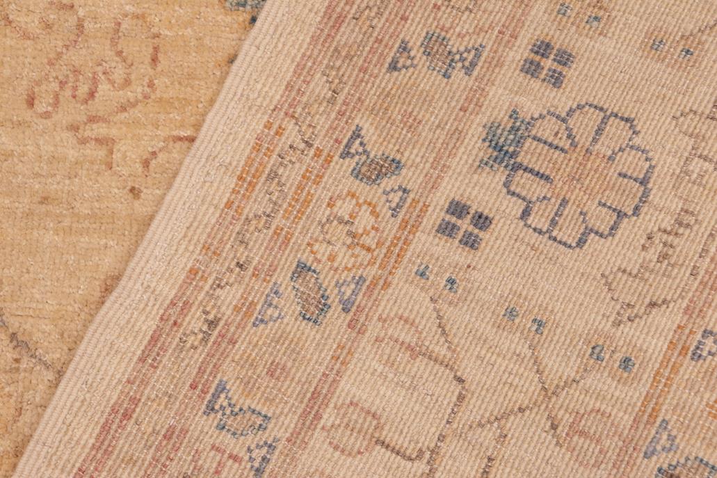 handmade Traditional Kafkaz Chobi Ziegler Tan Blue Hand Knotted RECTANGLE 100% WOOL area rug 6 x 9