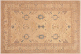 handmade Traditional Kafkaz Chobi Ziegler Tan Blue Hand Knotted RECTANGLE 100% WOOL area rug 6 x 9