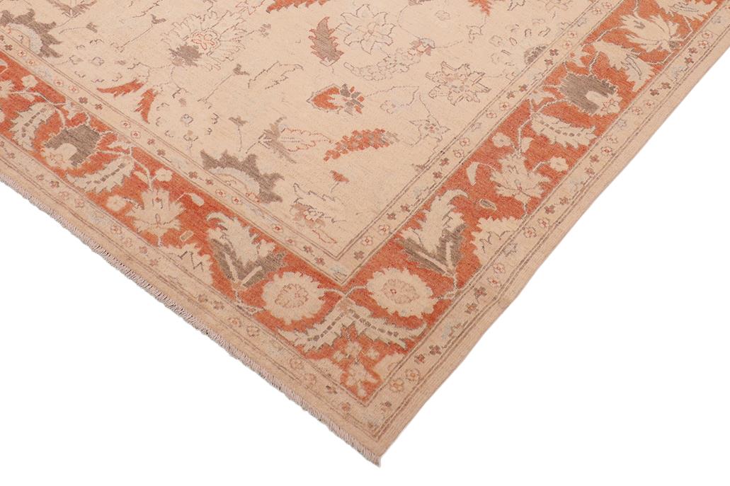 handmade Traditional Kafkaz Chobi Ziegler Tan Rust Hand Knotted RECTANGLE 100% WOOL area rug 6 x 9