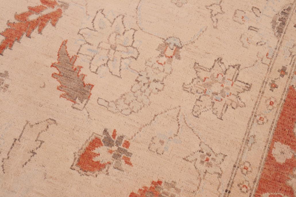 handmade Traditional Kafkaz Chobi Ziegler Tan Rust Hand Knotted RECTANGLE 100% WOOL area rug 6 x 9