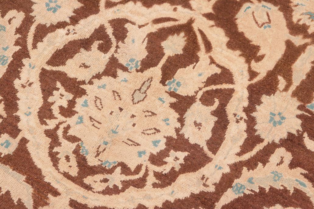 handmade Traditional Kafkaz Chobi Ziegler Brown Tan Hand Knotted RECTANGLE 100% WOOL area rug 6 x 9