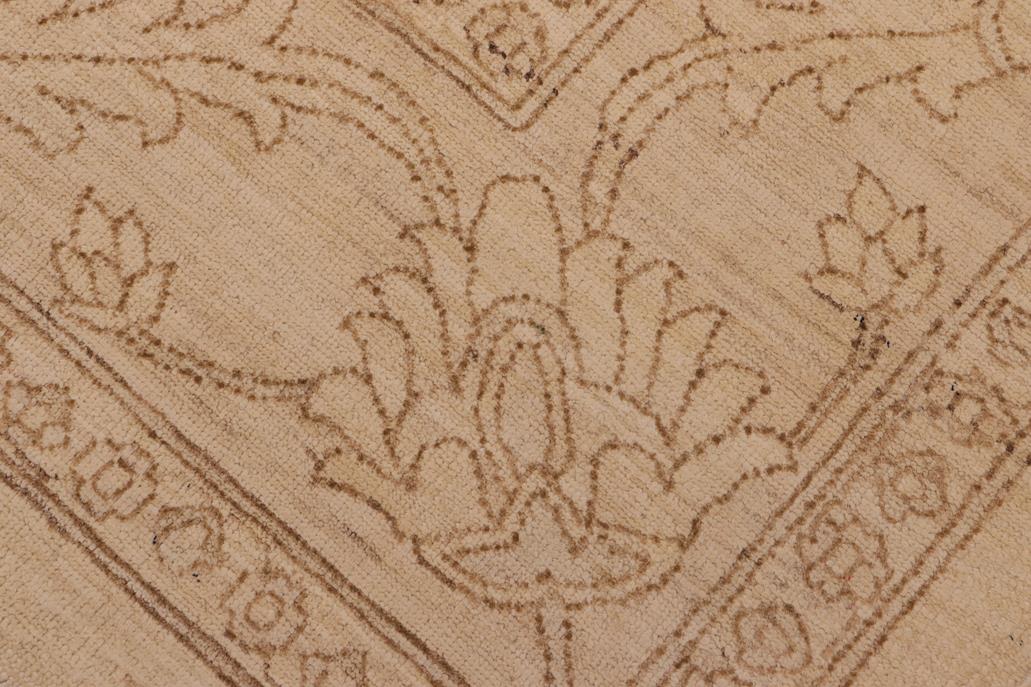 handmade Traditional Kafkaz Chobi Ziegler Beige Tan Hand Knotted RECTANGLE 100% WOOL area rug 9 x 12