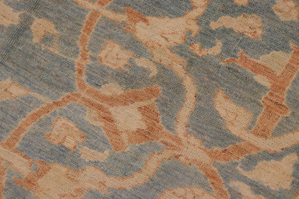 handmade Transitional Kafkaz Chobi Ziegler Blue Brown Hand Knotted RECTANGLE 100% WOOL area rug 9 x 12