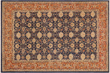 handmade Transitional Kafkaz Chobi Ziegler Blue Dull Orange Hand Knotted RECTANGLE 100% WOOL area rug 9 x 12