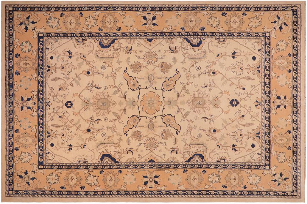 handmade Traditional Kafkaz Chobi Ziegler Beige Peach Hand Knotted RECTANGLE 100% WOOL area rug 9 x 11