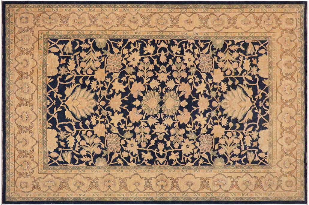 handmade Traditional Kafkaz Chobi Ziegler Blue Beige Hand Knotted RECTANGLE 100% WOOL area rug 9 x 13