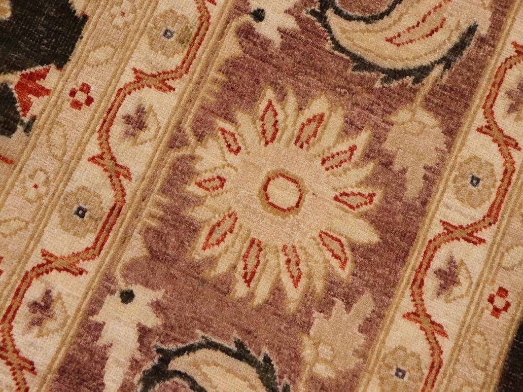 handmade Transitional Antique Charcoal Green Hand Knotted RECTANGLE 100% WOOL area rug 9x12