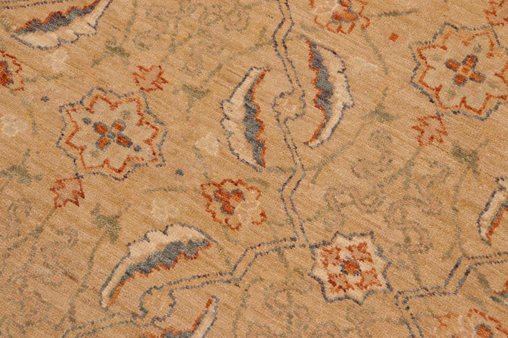 handmade Transitional Kafkaz Chobi Ziegler Tan Green Hand Knotted RECTANGLE 100% WOOL area rug 9 x 10