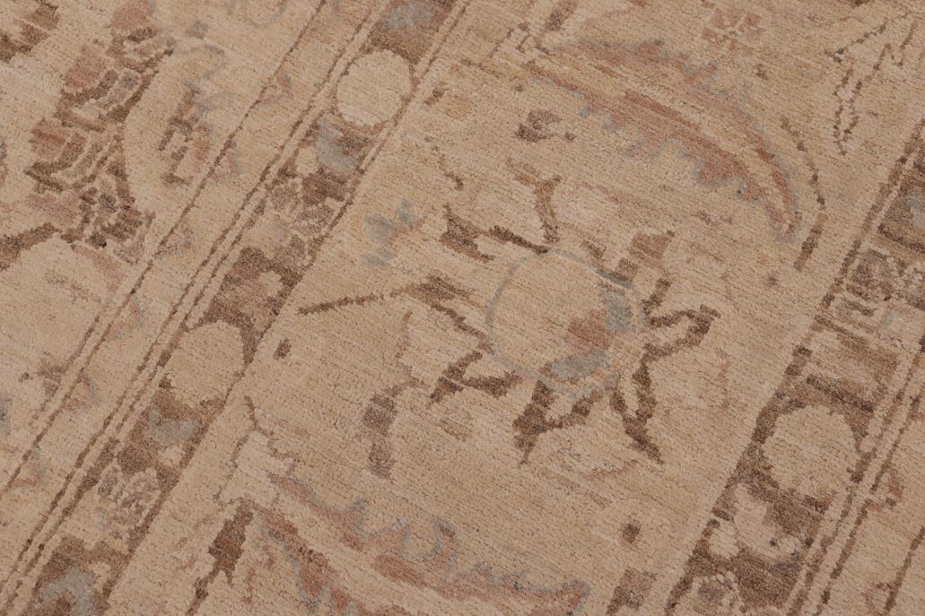 handmade Traditional Kafkaz Chobi Ziegler Beige Tan Hand Knotted RECTANGLE 100% WOOL area rug 9 x 12