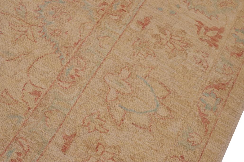 handmade Traditional Kafkaz Chobi Ziegler Beige Blue Hand Knotted RECTANGLE 100% WOOL area rug 10 x 12