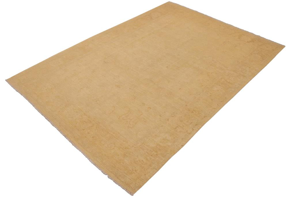 handmade Traditional Kafkaz Chobi Ziegler Beige Tan Hand Knotted RECTANGLE 100% WOOL area rug 9 x 13