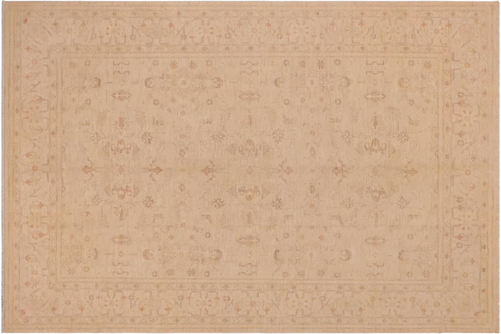 handmade Traditional Kafkaz Chobi Ziegler Beige Lt. Brown Hand Knotted RECTANGLE 100% WOOL area rug 9 x 12