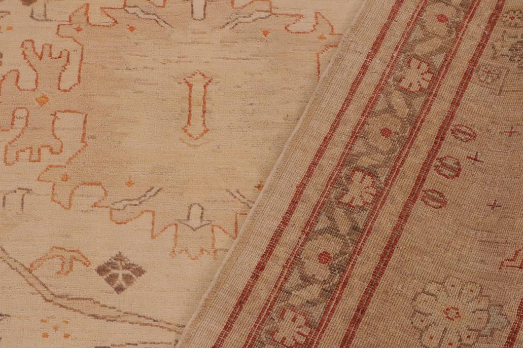 handmade Traditional Kafkaz Chobi Ziegler Beige Tan Hand Knotted RECTANGLE 100% WOOL area rug 9 x 12