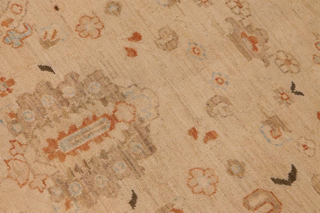 handmade Traditional Kafkaz Chobi Ziegler Beige Rust Hand Knotted RECTANGLE 100% WOOL area rug 9 x 12