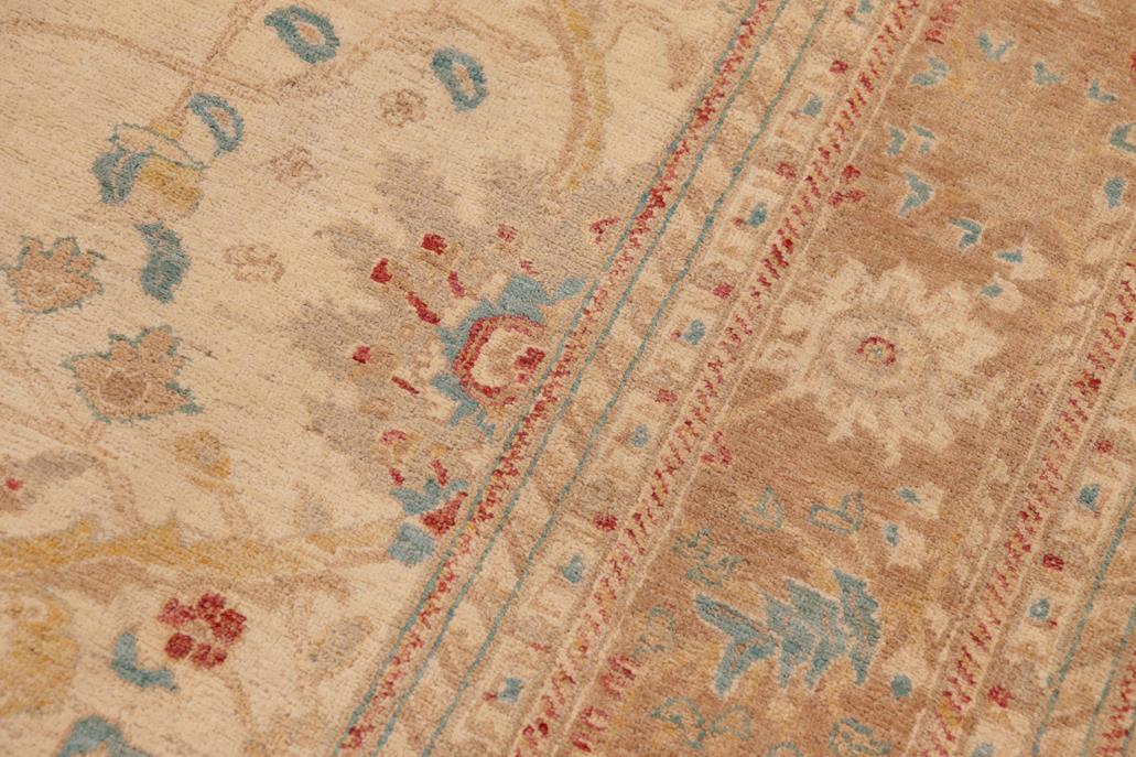 handmade Traditional Kafkaz Chobi Ziegler Beige Lt. Brown Hand Knotted RECTANGLE 100% WOOL area rug 9 x 12