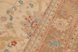 handmade Traditional Kafkaz Chobi Ziegler Beige Lt. Brown Hand Knotted RECTANGLE 100% WOOL area rug 9 x 12