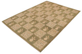 handmade Transitional Kafkaz Chobi Ziegler Lt. Green Beige Hand Knotted RECTANGLE 100% WOOL area rug 9 x 12