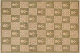 Bohemien Ziegler Aurea Green Beige Hand-Knotted Wool Rug - 8'11'' x 12'1''