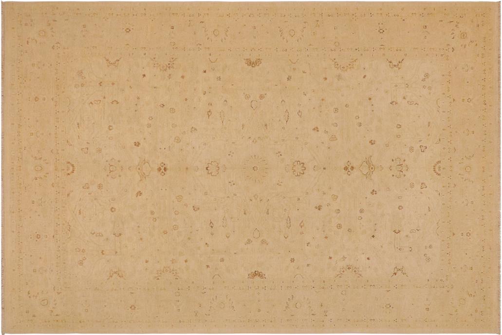 handmade Traditional Kafkaz Chobi Ziegler Beige Beige Hand Knotted RECTANGLE 100% WOOL area rug 9 x 12