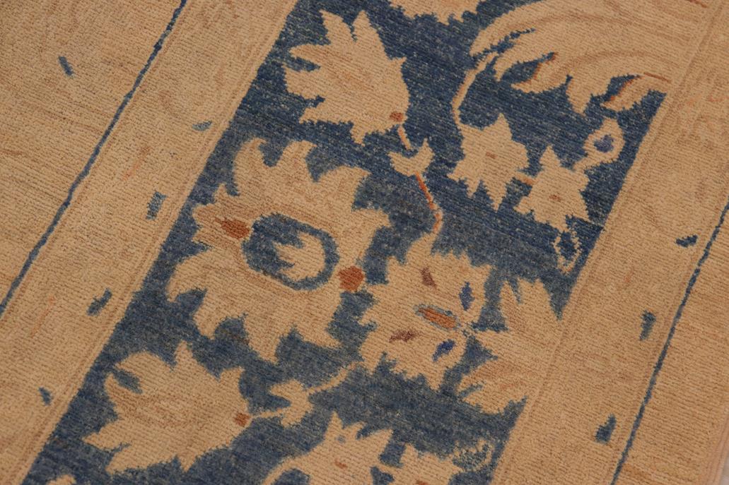 handmade Traditional Kafkaz Chobi Ziegler Tan Blue Hand Knotted RECTANGLE 100% WOOL area rug 9 x 12